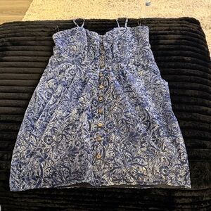 Miss Me Blue and White Floral Dress